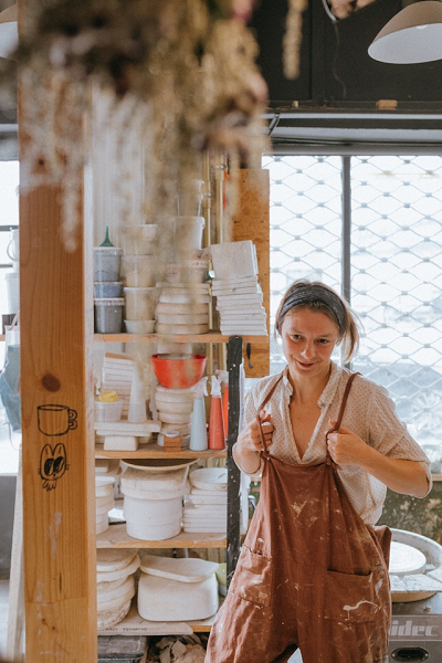 pottery aprons vs. overalls