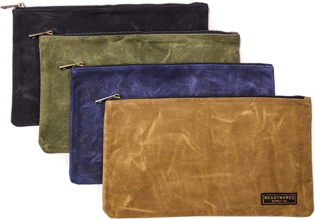 4-waxed-canvas-zipper-pouch-bags-in-various-earthtones-to-store-pottery-tools